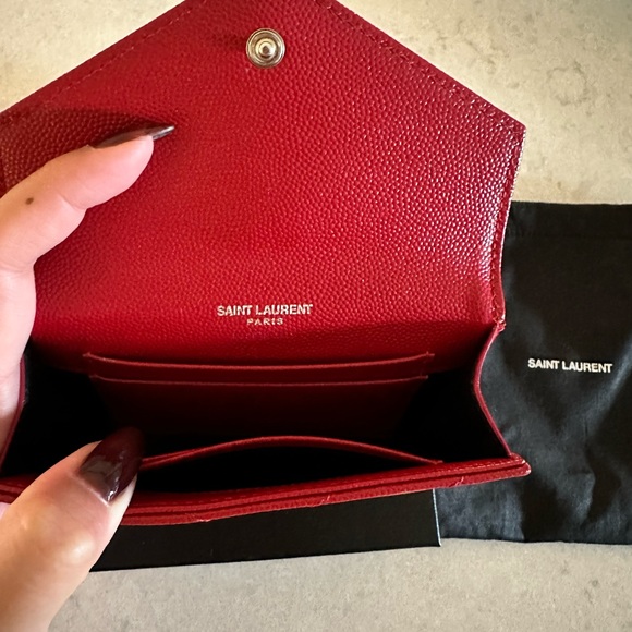 YSL Red Chevron Envelope Wallet - Picture 4 of 5